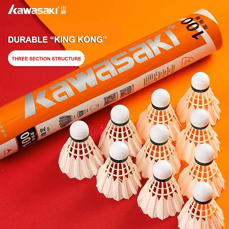 Badminton Nylon Shuttlecock - Kawasaki King Kong 100/500 Feather Shuttlecock