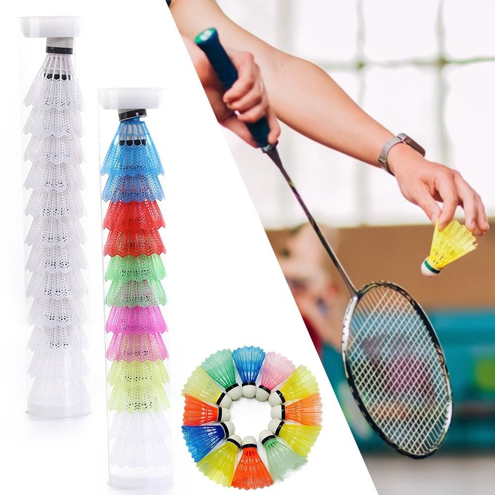 Badminton Nylon Shuttlecock - 6/12PCS Windproof Plastic Shuttlecock Ball White