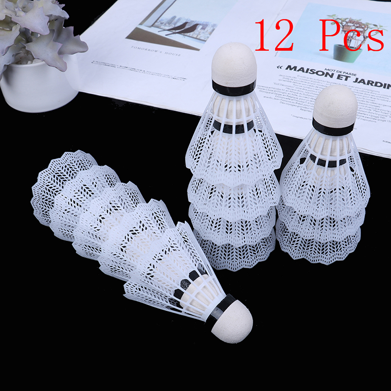 12Pcs Plastic Badminton Shuttl - Badminton Nylon Shuttlecock ulasan dan harga
