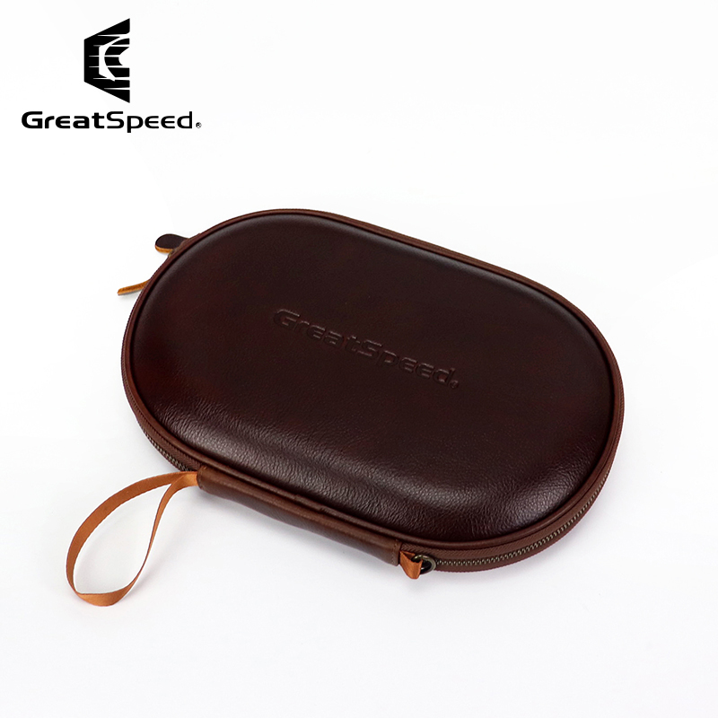 Top-grain Leather Table Tennis - Racket Cover Bag ulasan dan harga