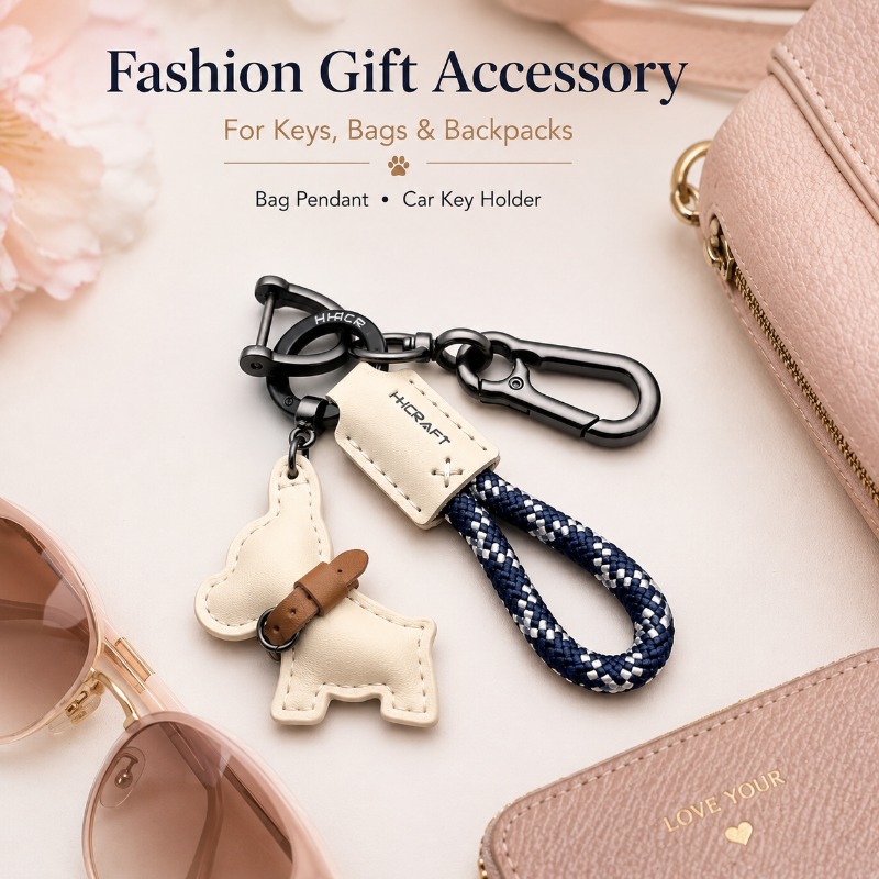 French Bulldog Key Ring Leathe - String Tension Clip ulasan dan harga