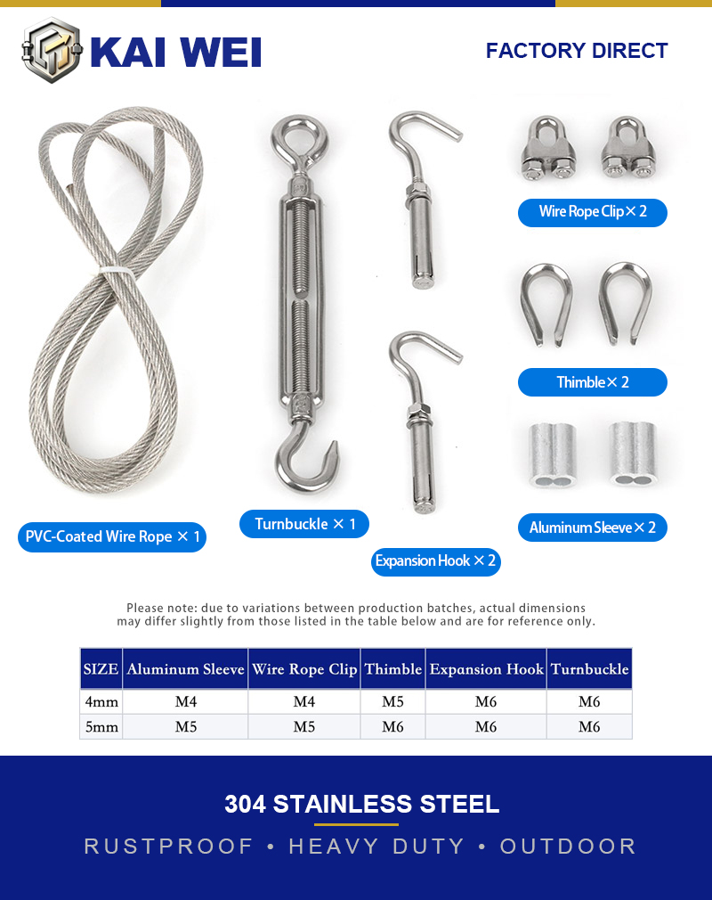 KAIWEI PVC Coated 304 Stainles - String Tension Clip ulasan dan harga