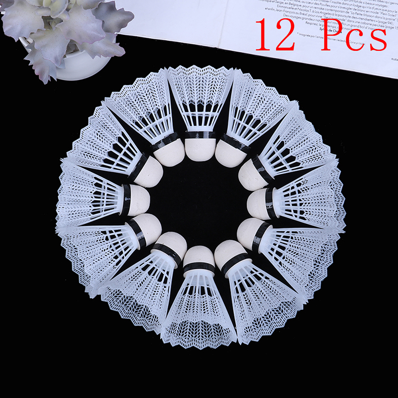 12Pcs Lightweight Plastic Badm - Badminton Nylon Shuttlecock ulasan dan harga