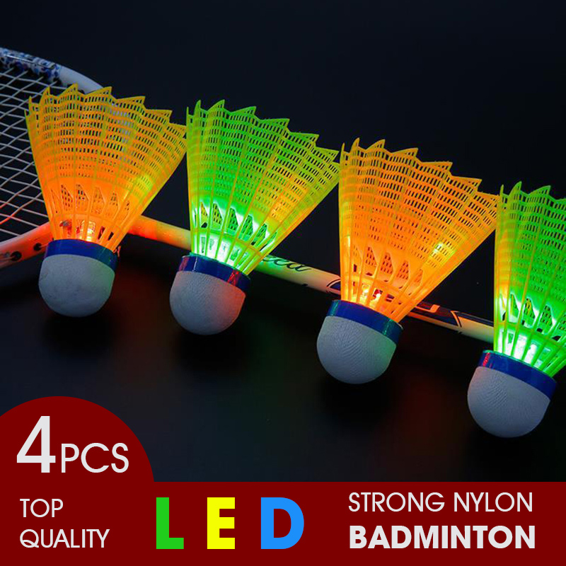 WELKIN 4pcs Dark Night LED Glo - Badminton Nylon Shuttlecock ulasan dan harga
